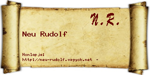 Neu Rudolf névjegykártya